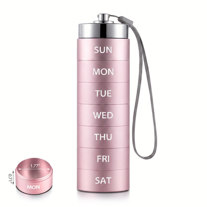 7 Day Travel Pill Organiser – Stackable Aluminium