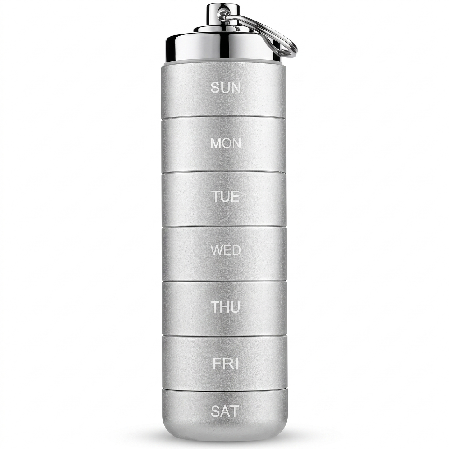 7 Day Travel Pill Organiser – Stackable Aluminium