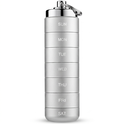 7 Day Travel Pill Organiser – Stackable Aluminium